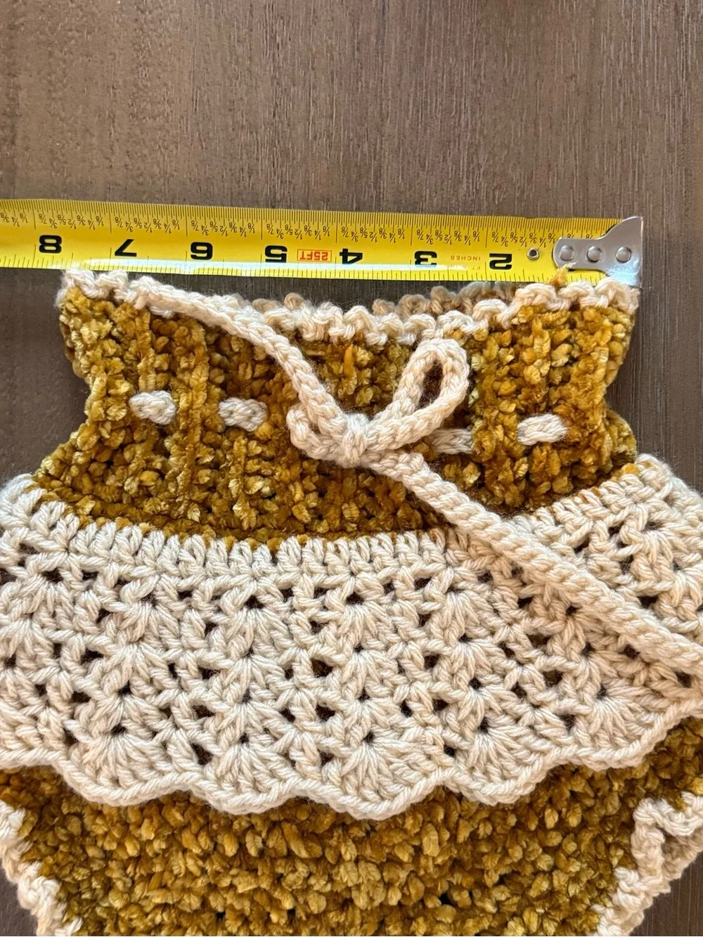 Bundle of 2 Handmade Crochet Baby Bloomers with Ruffle and Flower Pink & Mustard